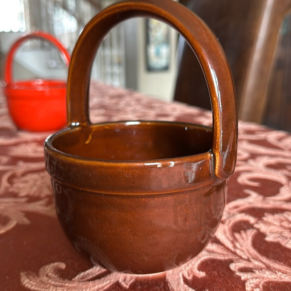 1970’s vintage KIL brown ceramic porcelain handled bowl from Yugoslavia